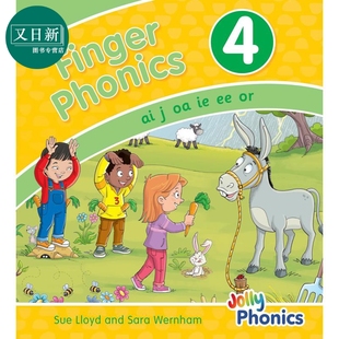 英文原版 又日新 Phonics Jolly 多感官教学活动 英语字母表字母发音 快乐自然拼读手指拼读书4 Book Finger 预售