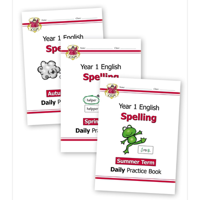 英国CGP原版 New KS1 Spelling Daily Practice Book Year 1 学龄前小学1年级 英语拼写单词练习书3册套装 含答案