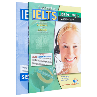 Succeed in IELTS Listening & Vocabulary 雅思听力自学考试 GLOBAL ELT出版 含模拟测试+光盘 12岁以上