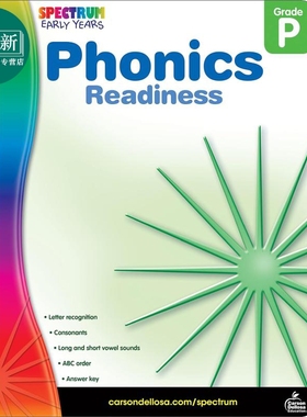 光谱练习册 自然拼读预备课程 学前班Spectrum Phonics Readiness Grade PK 英文原版进口教辅 Carson Dellosa 又日新
