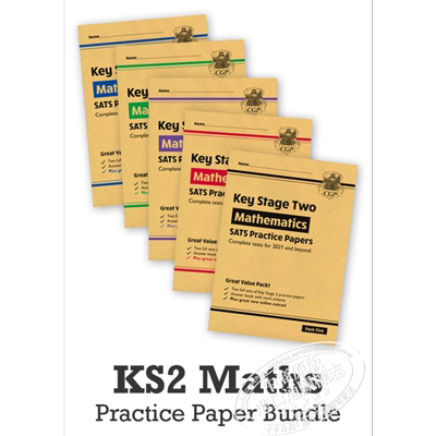 英国CGP教材 KS2 英国小学毕业考试数学真题五册 7-10岁 含答案 配线上练习