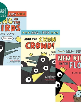 Elise Gravel Arlo & Pips 阿洛与皮普斯漫画3册套装 英文原版  图像小说 鸟类乌鸦知识科普 儿童绘本故事图画书 又日新