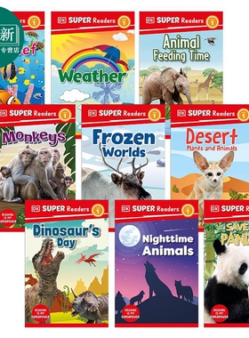 DK超阅小读者1级9册 英文原版分级科普读物 DK Super Readers Level 1 Pandas Monkeys Dinosaurs Weather Animal 又日新
