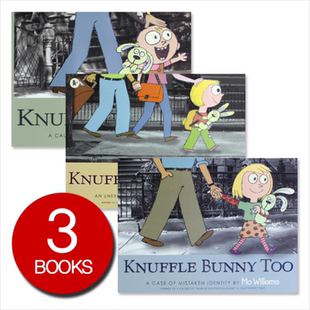 Knuffle bunny Too/Free又来了/再见了，古纳什小兔 古纳什小兔子三步曲3册 英文原版绘本  名家莫威廉斯 宝宝成长 凯迪克大?