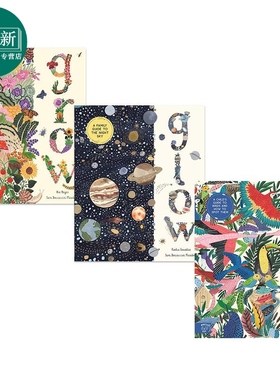 高颜值手绘精品绘本3册 Sara Boccaccini Meadows 手绘生长画册Grow 银河之光Glow 儿童绘本英文原版进口图书 又日新