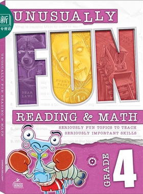 Carson Dellosa Unusually Fun 4th Grade Math and Reading Workbooks 趣味十足的数学和英语阅读练习册 4年级 又日新