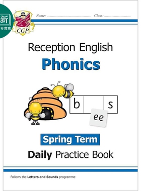 英国原版CGP教辅 新版自然拼读日常练习幼儿园春季学期 New Phonics Daily Practice Book Reception Spring Term 又日新