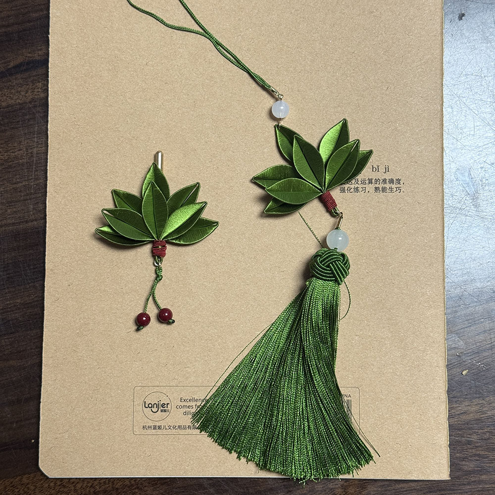 【立体柚子叶】成品成品成品琯皖缠花车载挂件西服胸针家庭挂饰