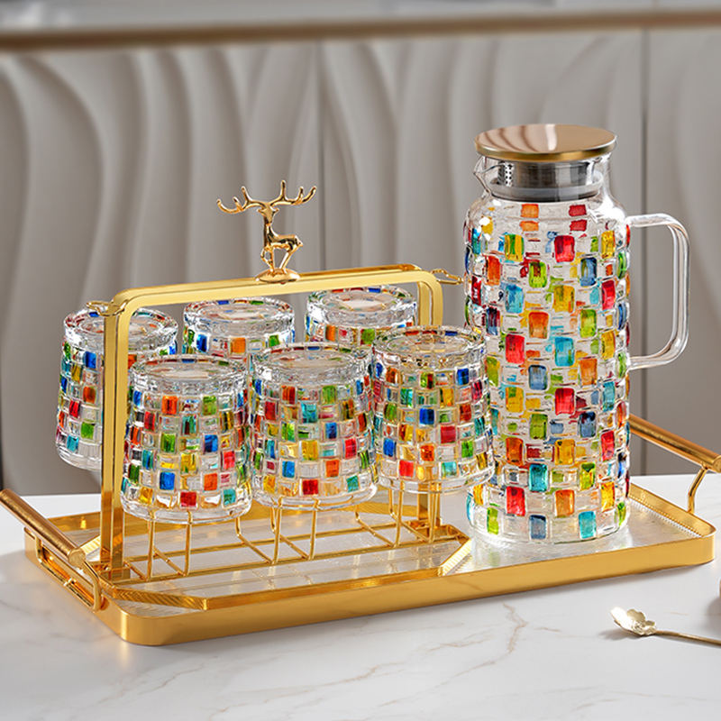 高颜值彩色手绘水杯套装