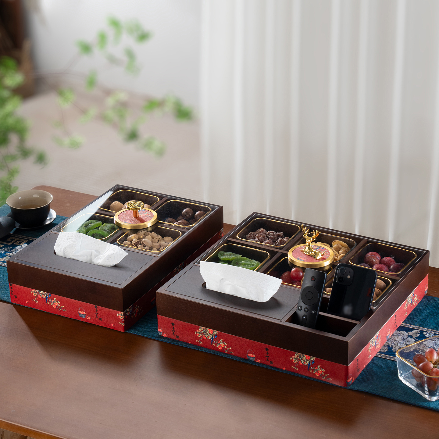 乔迁红色干果盒柿柿如意结婚高档