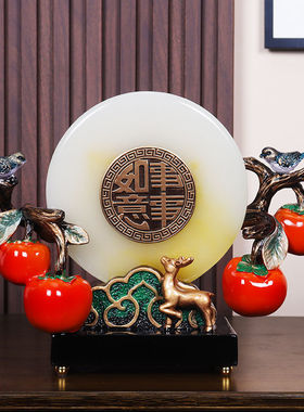 新款柿柿如意柿子摆件乔迁新居礼物中式搬家玄关办公室酒柜装饰品