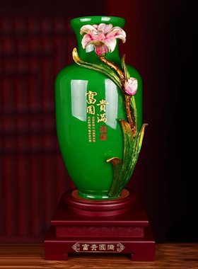 保险开门红富贵圆满碧玉琉璃玉葫芦工艺礼品商务礼品摆件一件代发