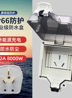 龙榜32A插头户外防水大功率三孔3新能源汽车充电桩随车充AC30插座