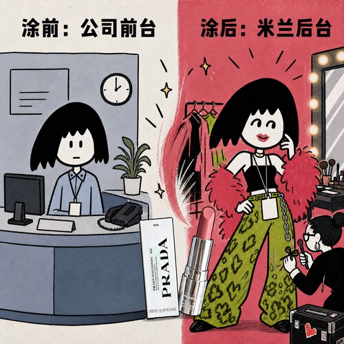 普拉达至色持久唇膏不沾杯显白