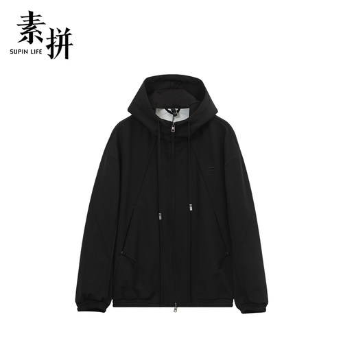 素拼男装春装连帽简约运动工装外套夹克外衣SPAWT411061AM
