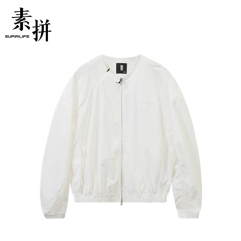 素拼男装夏季薄款潮牌宽松百搭夹克外套SPAWT523063AM