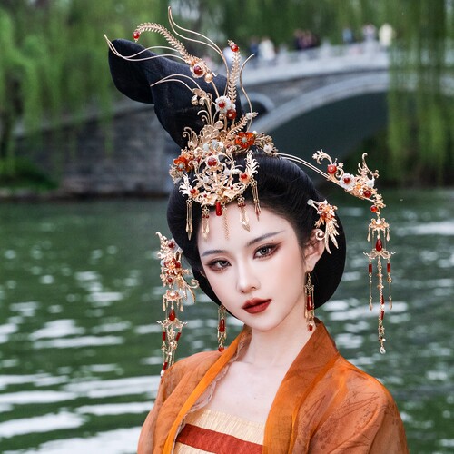 清月鹿鸣【傲凤吟】古风发冠簪子