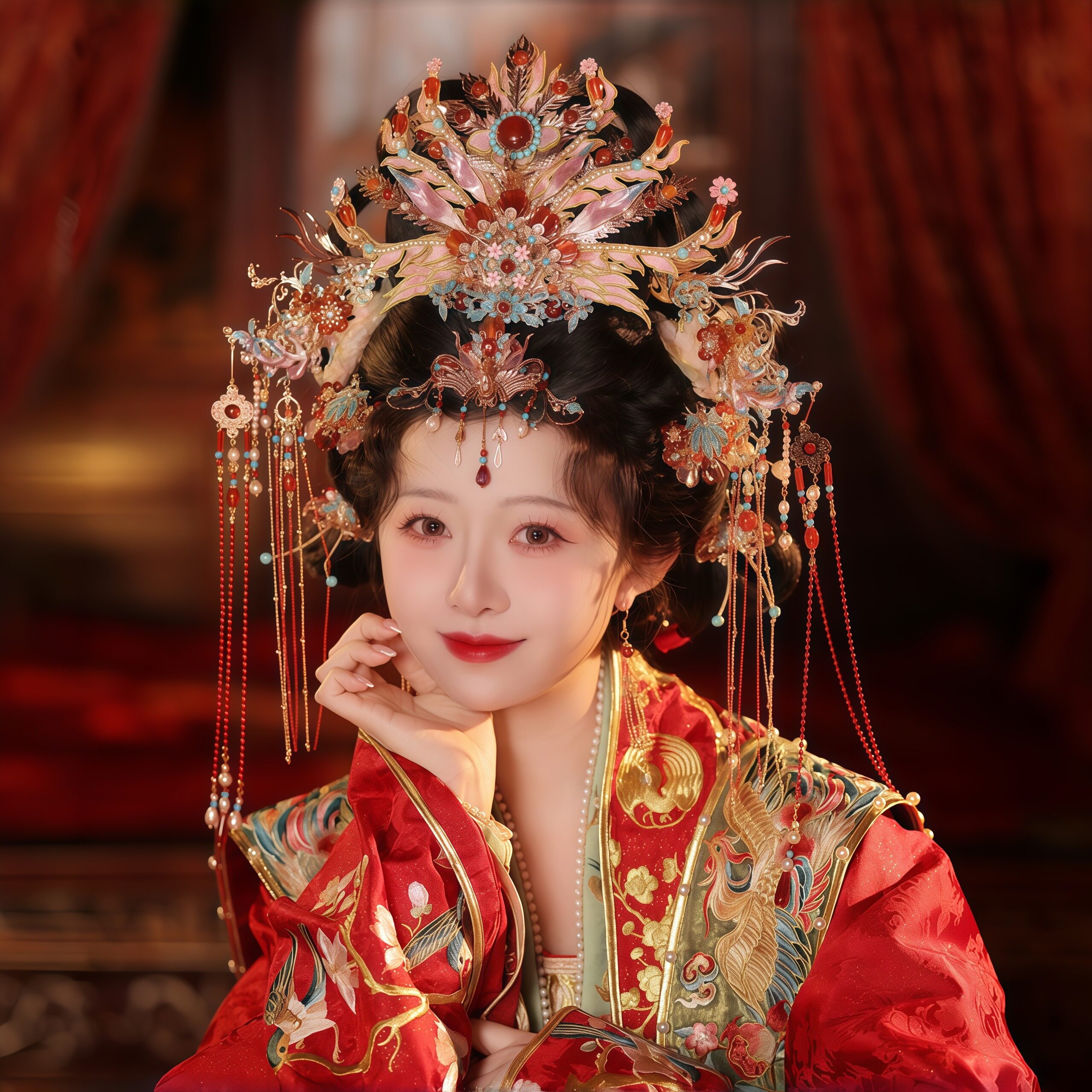 清月鹿鸣【国色芳华】婚冠头饰图片