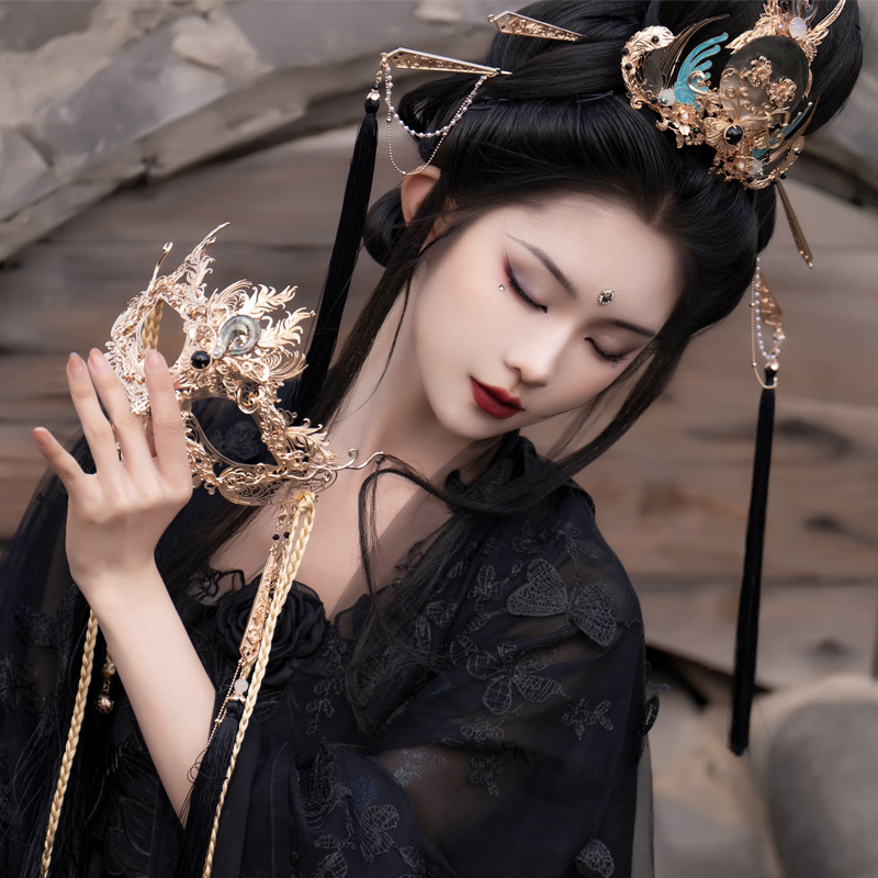 清月鹿鸣月神百搭半脸面具