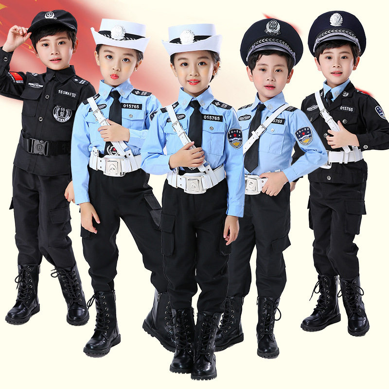 儿童小警官服装衣服男孩警服保安
