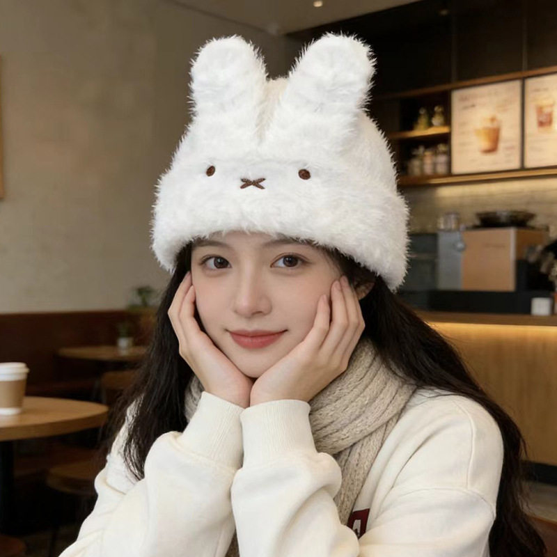 女帽子洋气时髦秋冬款可爱兔耳朵毛绒帽冬季防寒保暖针织帽毛线帽,服饰配件/皮带/帽子/围巾,帽子,淘宝优惠券,粉丝福利购,淘宝优惠卷
