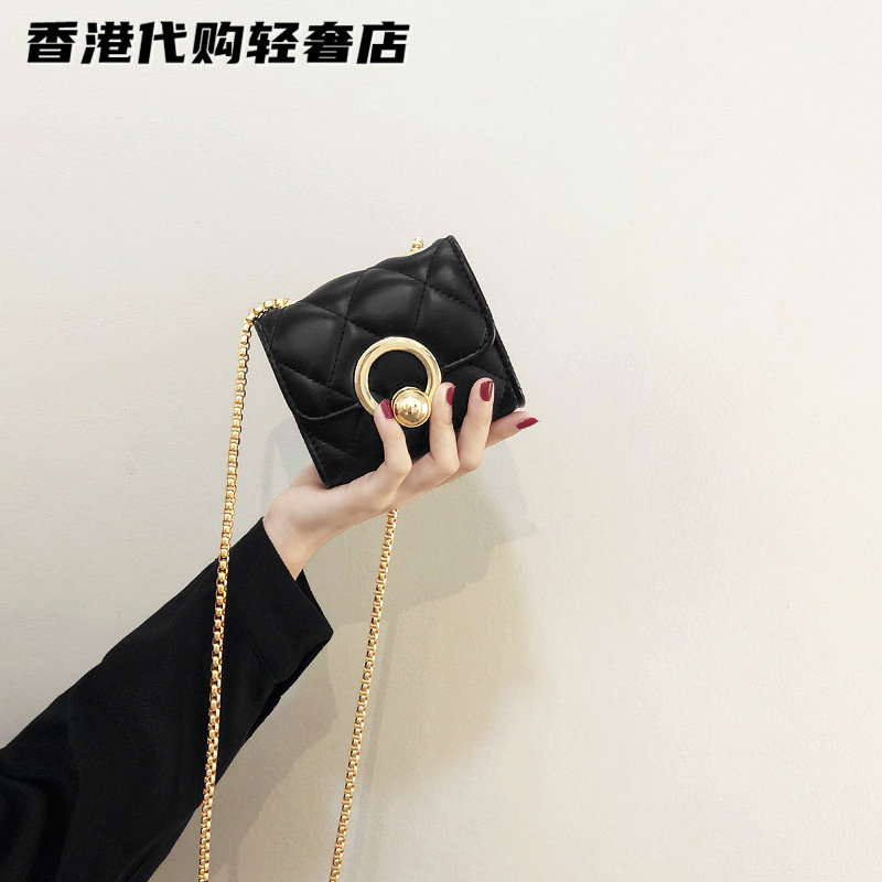 法国ZAMP正品高级感百搭洋气包女新款时尚亮钻斜挎网红链条小方包