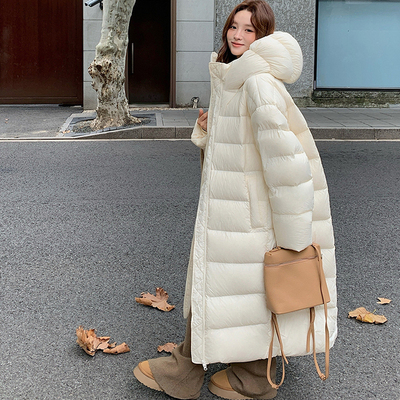 Next Alice超长款羽绒服女2025冬季新款白鸭绒高级感超好看大被子