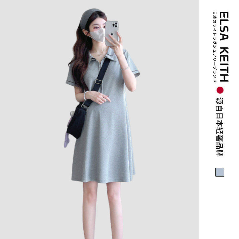 日本ELSA KEITH孕妇装20266夏季新款休闲时尚连衣裙中长款T恤裙女