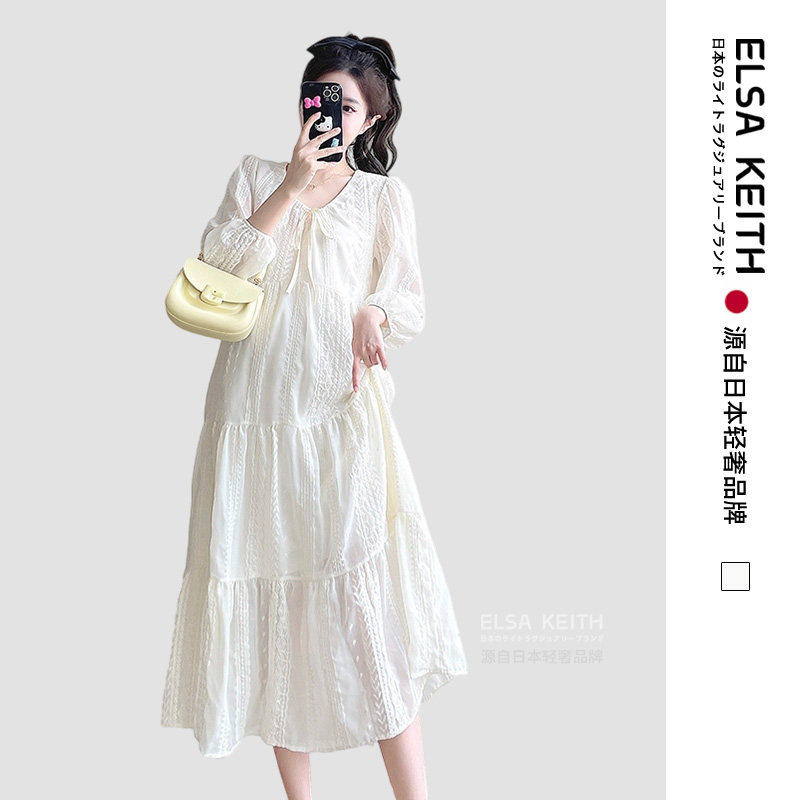 日本ELSA KEITH孕妇装2026春夏简约时尚宽松版文艺大码孕妇连衣裙