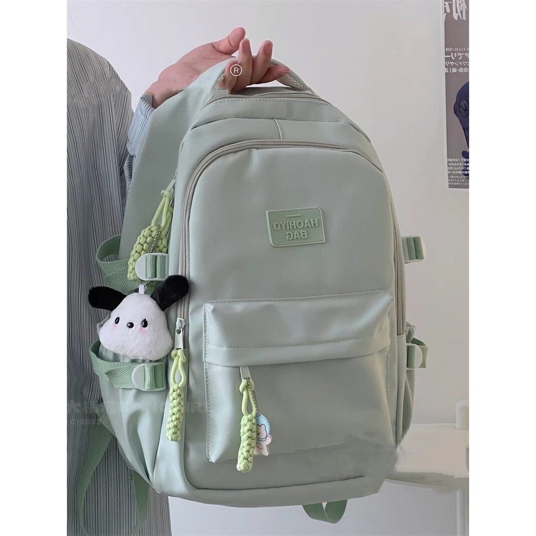 香港IT.MUCSK高中生书包女初中生学院风双肩包大容量简约尼龙背包