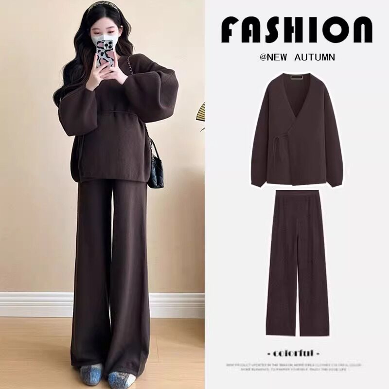 Next Alice孕妇套装2025春秋季新款高级感外套针织时尚气质两件套