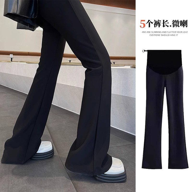 米兰风mdcw孕妇裤2025新款春秋外穿加长西装喇叭裤小个子时尚裤子