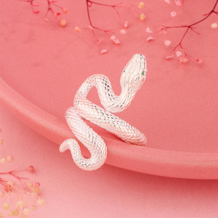 足银999蛇戒指男女夸张时尚欧美纯银ins冬季新款小众设计冷淡风