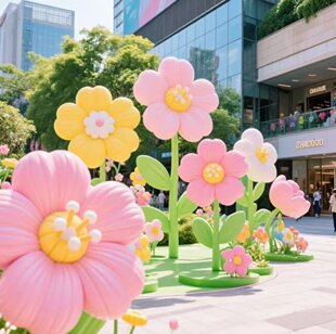 春季花朵气模多巴胺相框花朵拍照打卡道具户外景区公园拍照花气模