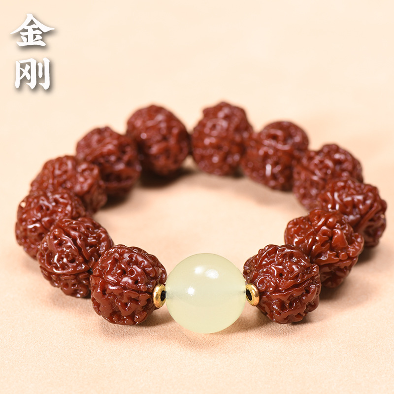 尼泊尔机刷玉化金刚菩提夜明珠手