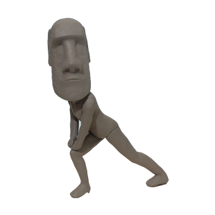 日本正版QUALIA 第1弹 伸展锻炼中的摩艾扭蛋 魔性石像复活节公仔