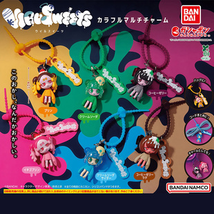 日本正版万代 病毒甜心多彩扎带造型挂件扭蛋 暗黑风抹茶甜点吊饰