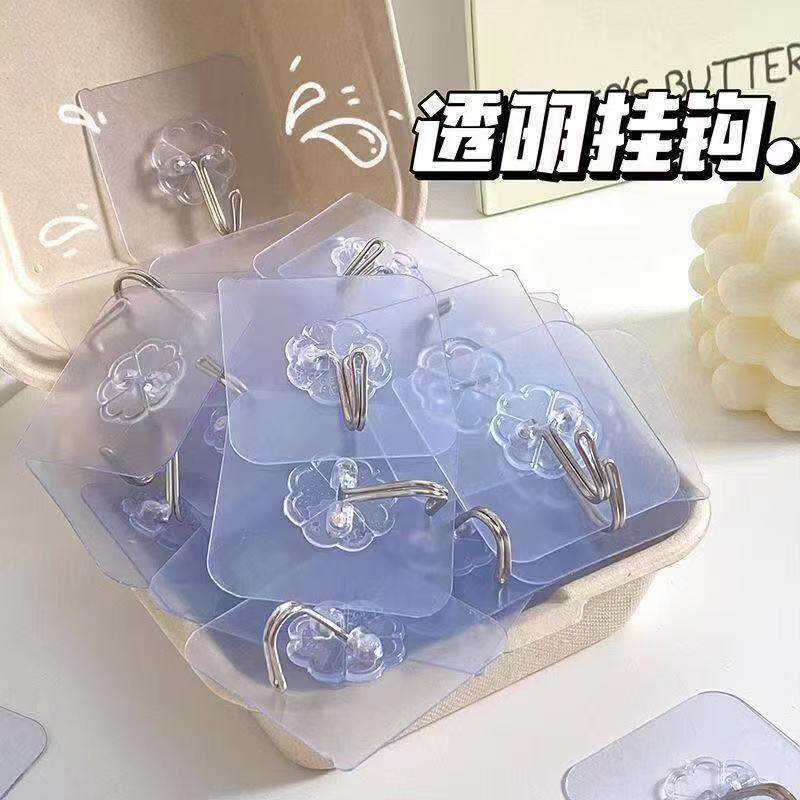 超强粘力挂钩透明免打孔承重粘钩图片