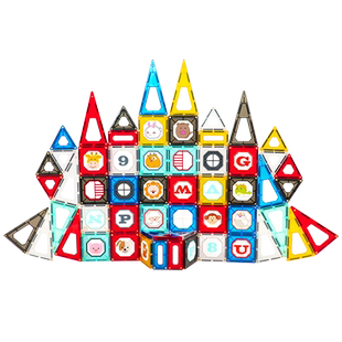 GiroMag【清仓】微瑕彩窗磁力片迷你片易抓握拼搭积木磁性麦高乐