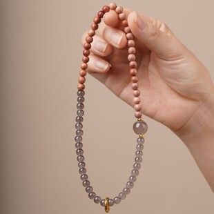 天然血柏06双圈DIY新中式 檀木手链念珠批 佛珠手串木质文玩男女款