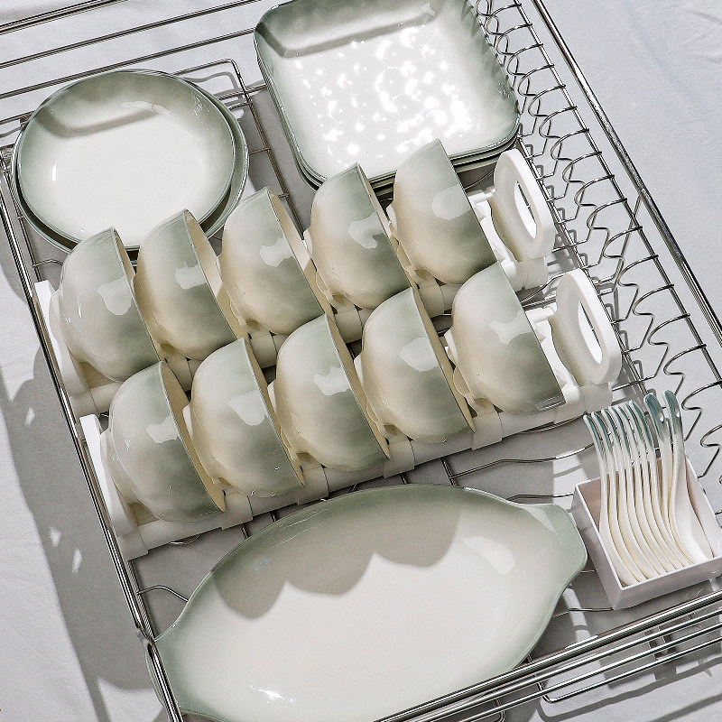 怀瑾高级感碗碟套装家用2025新款简约碗盘碗筷陶瓷釉下彩餐具盘子