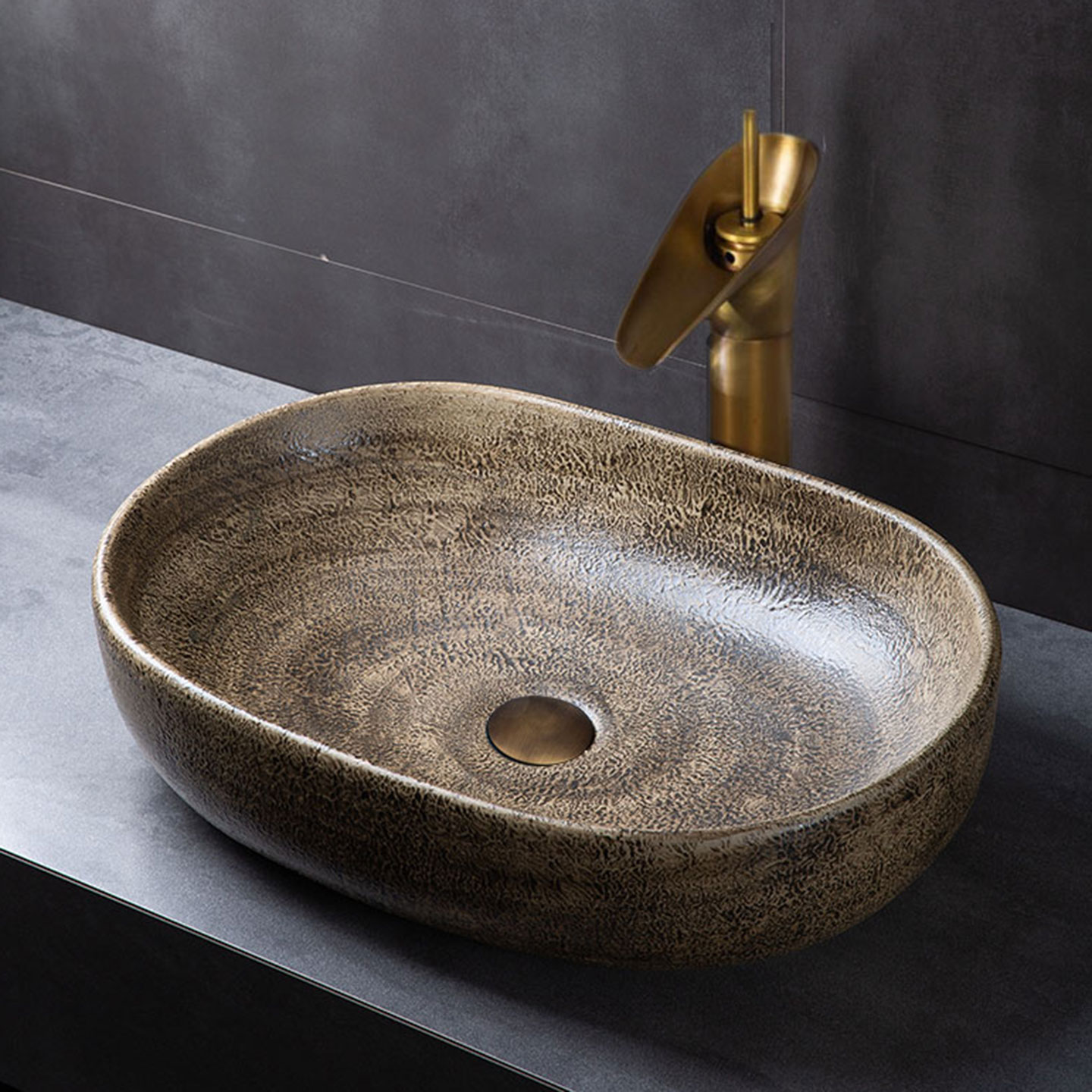 复古侘寂风陶瓷台上盆