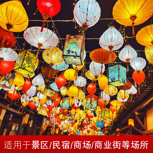 越南灯笼户外防水折叠网红夜景景区装饰美食街树挂花灯异形钻石