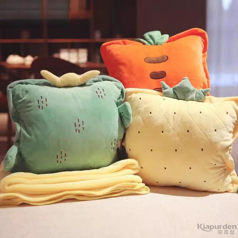 三合一抱枕毯暖手捂办公室上班午睡枕神器枕头汽车靠枕多功能两用