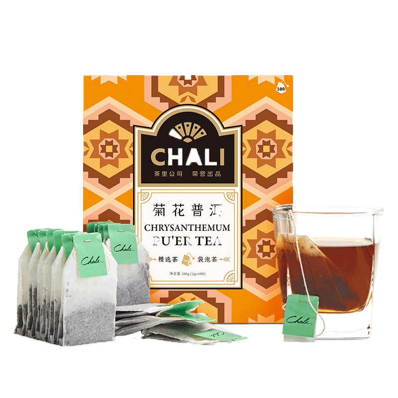 chali茶里菊花普洱茶小袋装100包
