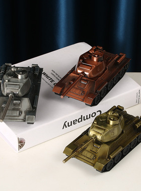 批发锌合金坦克军事模型金属工艺品家居饰品摆件复古T34