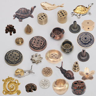 禅意线香插托九孔香座香托铜葫芦水滴线香底座创意小香炉莲花香