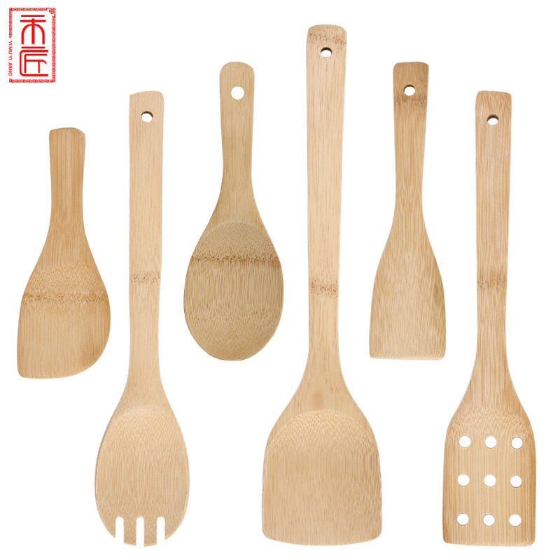 竹制长柄锅铲竹铲不粘锅专用炒菜铲子烹饪勺铲套装定制LOGO竹饭