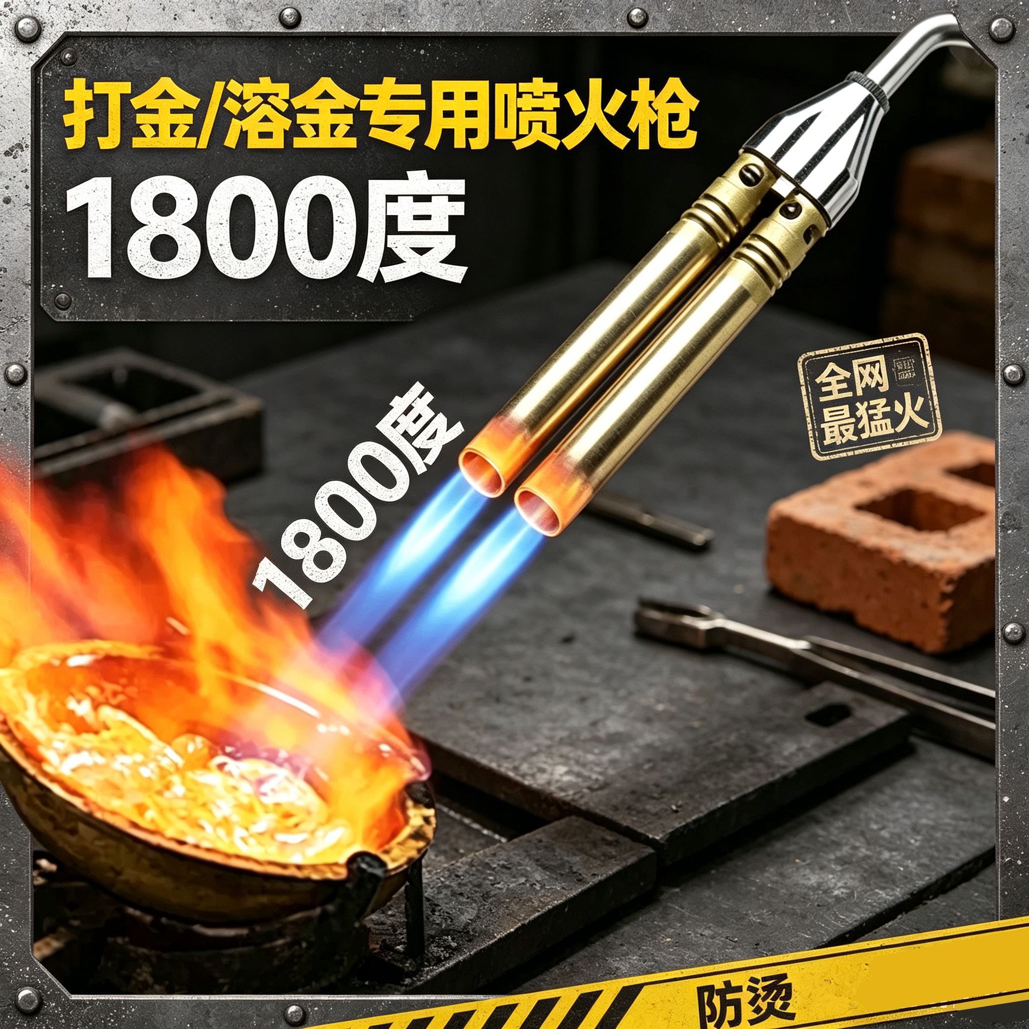 双火打金专用喷火枪验金枪熔金融银烧黄金高温焊枪喷枪烧烤烧猪