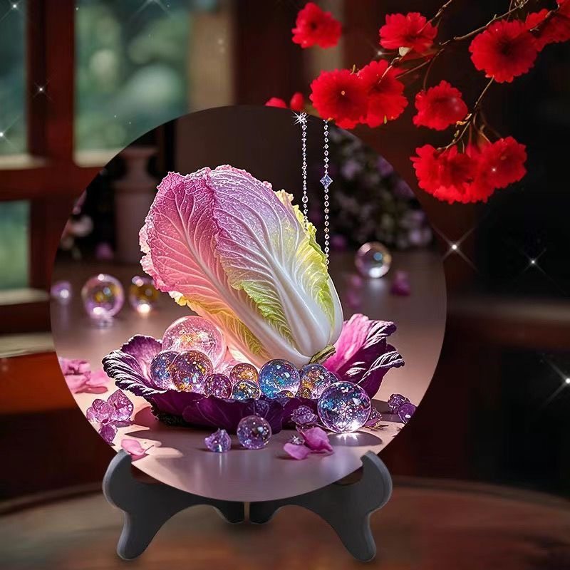 七彩琉璃白菜装饰摆件电视柜酒柜桌摆招财摆件家用旺宅家居装饰品